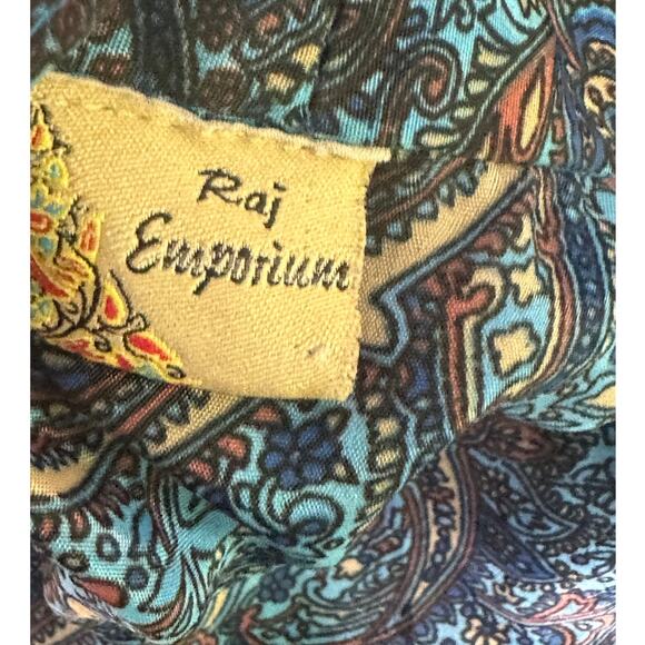 Raj Emporium blue paisley open front kimono robe size One Size - Picture 3 of 8